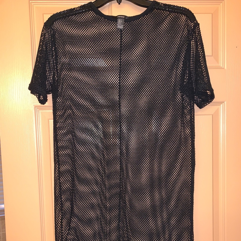 Net material t-shirt dress